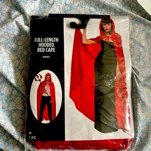 Full length hooded red cape